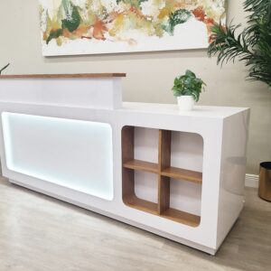 MARAM DESIGN OFFICE Sapphire Reception Desk Wood & Gloss White