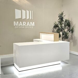 L Shaped Abalone Reception desk