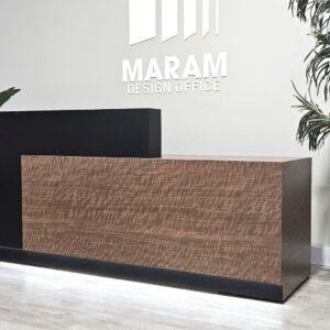 Jade Plus Reception desk (Matte Black + Black Walnut)