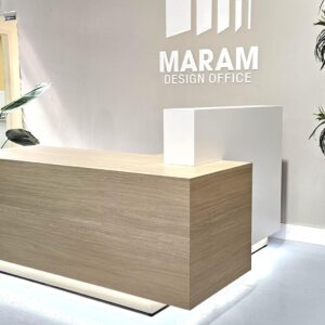 L Shaped Abalone Reception desk